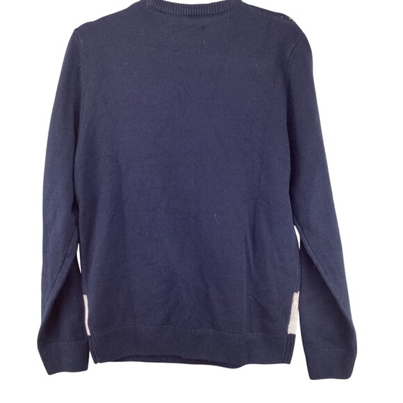 Jean Pascale Christmas Sweater Size Medium Holiday Blue Ho Ho Ho Santa Festive - Picture 5 of 7